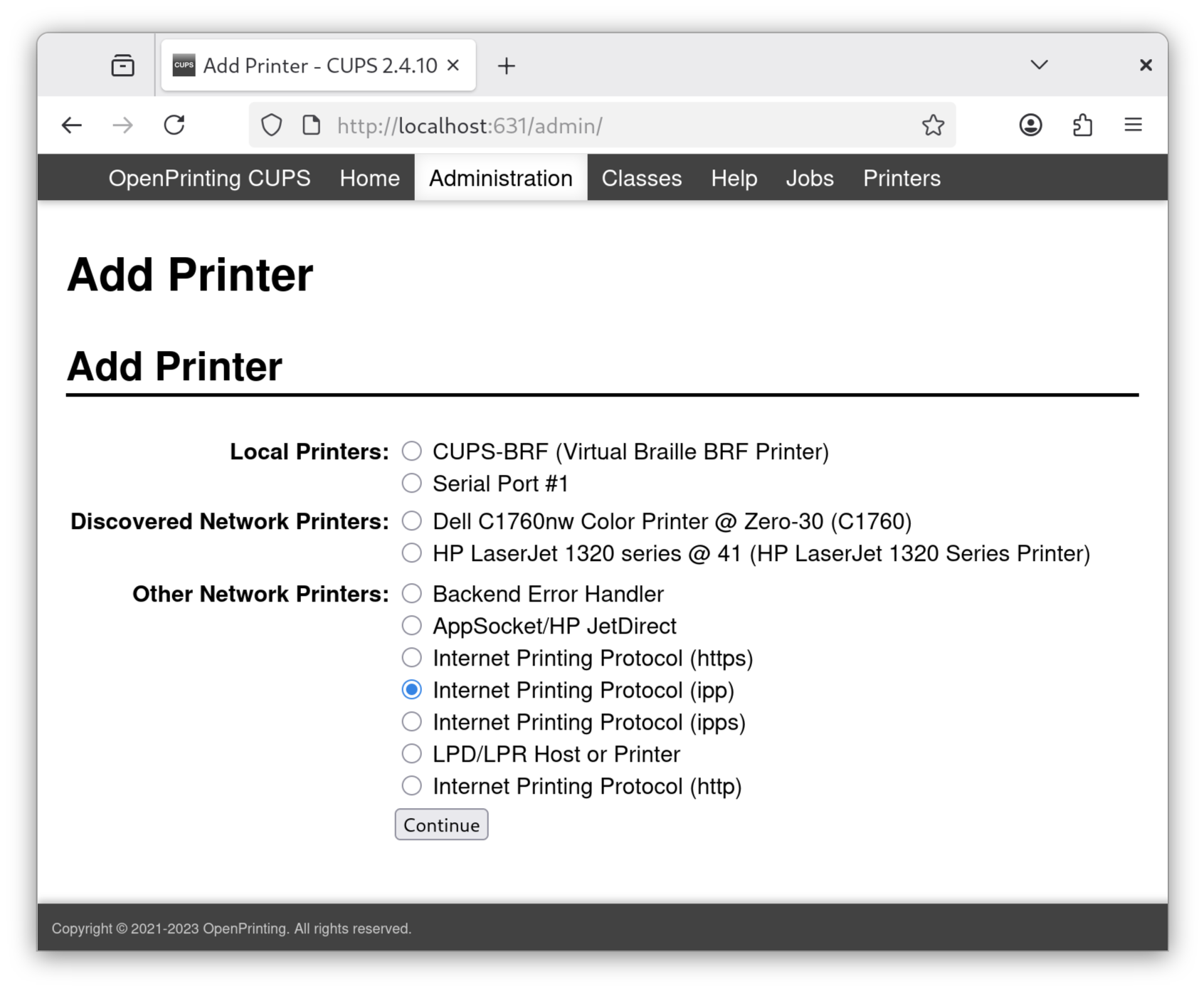 ippEveryWherePrinter